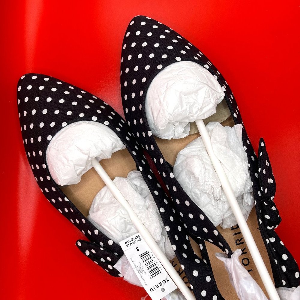 Black & White Polka Dot Sling Back Flats